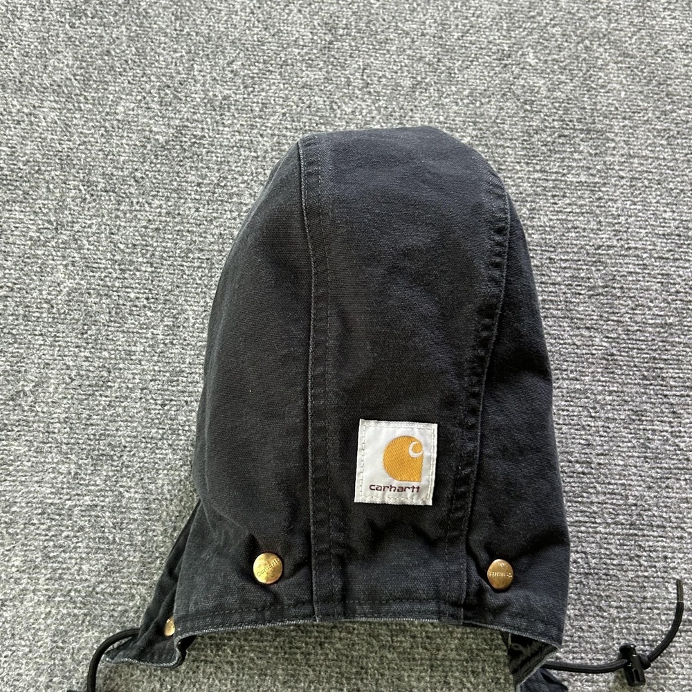 Carhartt Hat Trapper Mens One Size Black Quilted Lined Canvas Work Hood - Picture 4 of 7